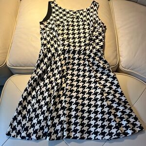 Black and White Houndstooth Mini Dress